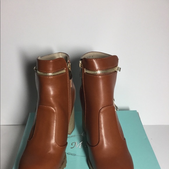 New Mango  Camel Block Heel ankle booties Size 8.5 - Picture 3 of 7